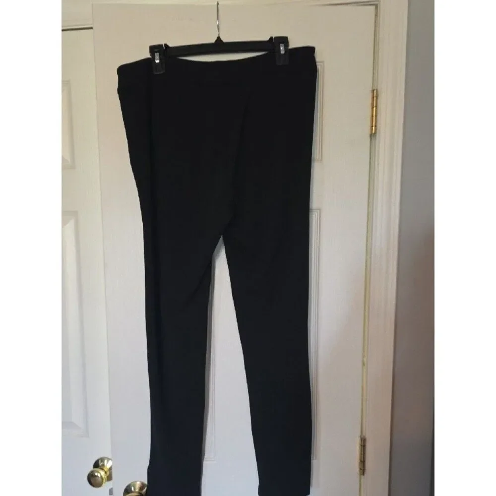 Soho Black Skinny Ponte Pants with Zip Accent